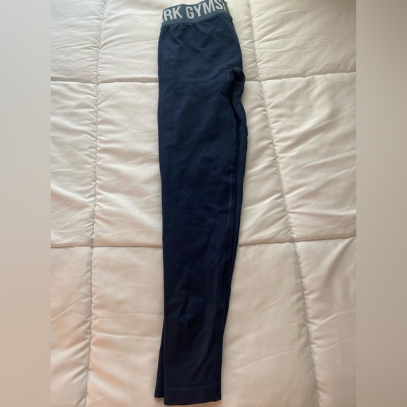 Gymshark Flex Leggings Size M Blue Stretch Yoga Ankle Athleisure Low Rise - Picture 4 of 9